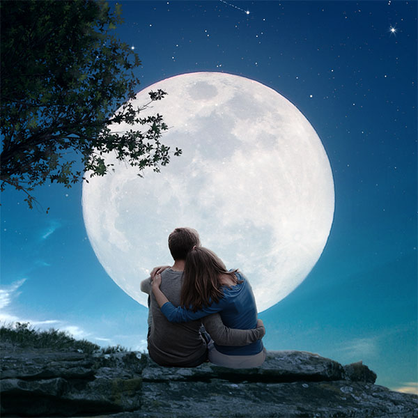 Crea una escena romántica de luna llena en Photoshop CC 2017