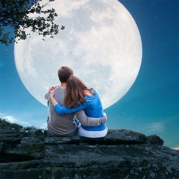 Crea una escena romántica de luna llena en Photoshop CC 2017