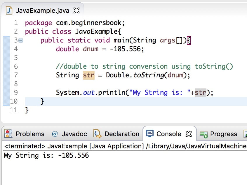 doble a cadena en Java usando Double.toString()